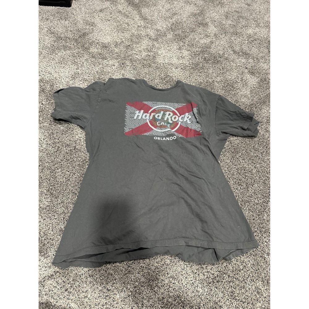 Hard Rock Cafe Orlando T-Shirt Mens XL Gray Florida State Flag Graphic‎ Cotton